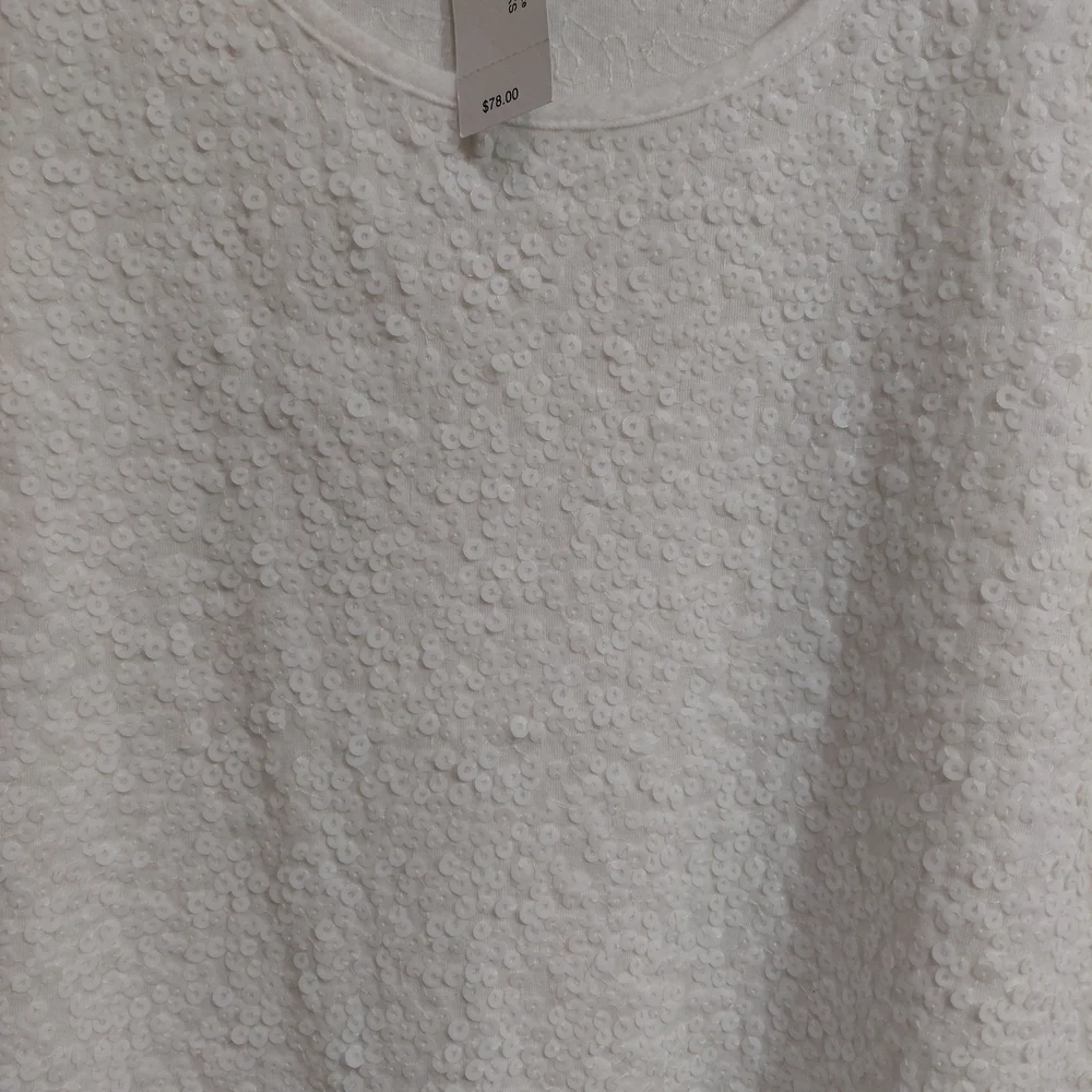 J. Crew White Textured Scoop Neck Tank